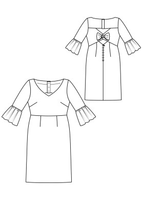 Pattern Dress cut-out with cutouts on the back (Burda 5/2018, pattern number 123)