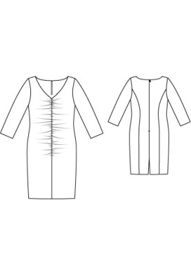 Pattern Dress with a pressed cut made of crepe satin (Burda 2/2011, pattern number 135)