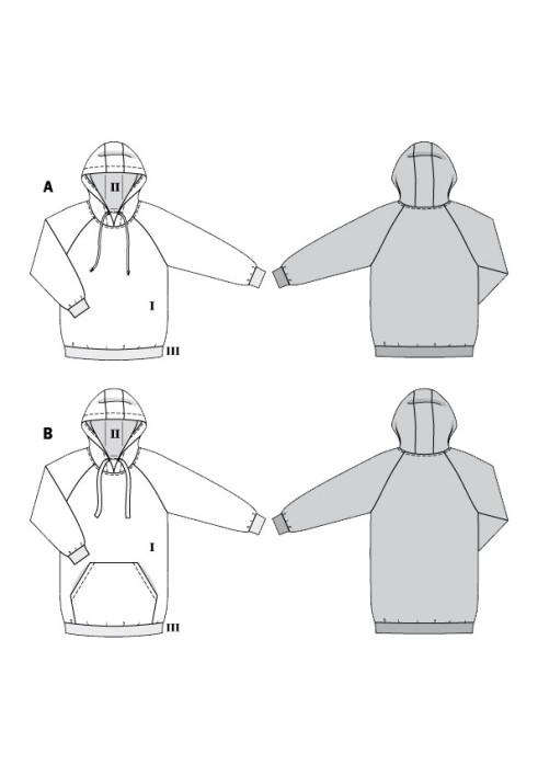 Викрійка Анорак з рукавами реглан і капюшоном (Burda 2/2020, № викрійки 6195 A)