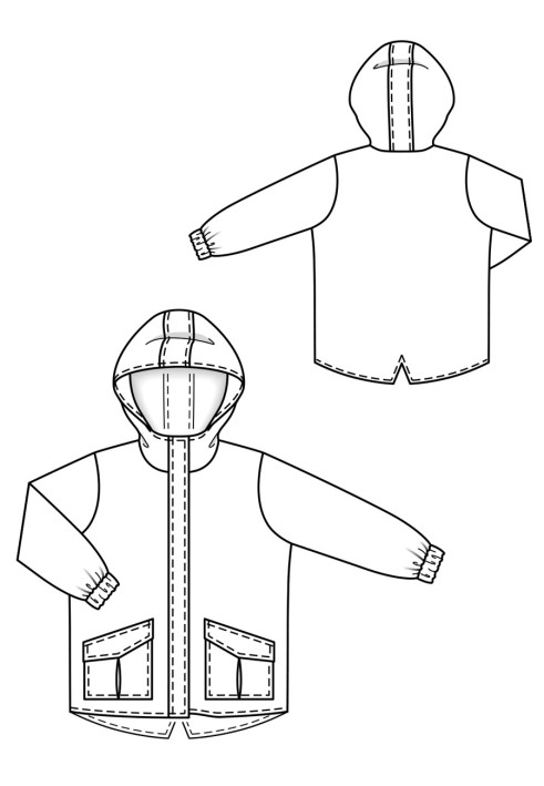 Park pattern with a hood and patch pockets (Burda 8/2019, pattern number 130)