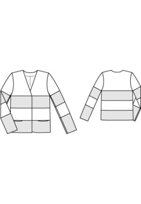 Pattern Jacket straight cut with a V-neckline (Burda 2/2012, pattern number 122)