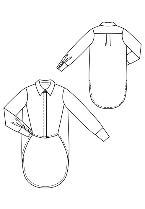 Pattern Blouse-tailcoat with an elongated back (Burda 2/2020, pattern number 110)