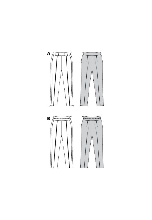 Pattern Narrow-cut knitted trousers (Burda 2/2020, pattern number 6158 A)