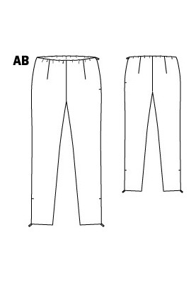 Pattern Pants of a narrow cut made of elastic fabric (Burda 8/2012, pattern number 148 B)