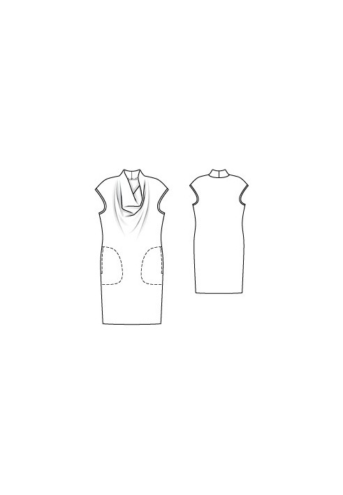 Pattern Crepe-satin dress with waterfall collar (Burda 8/2011, pattern number 116)