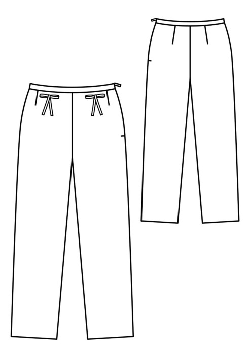 Pattern Pants of a straight cut on a narrow belt (Burda 8/2018, pattern number 107)