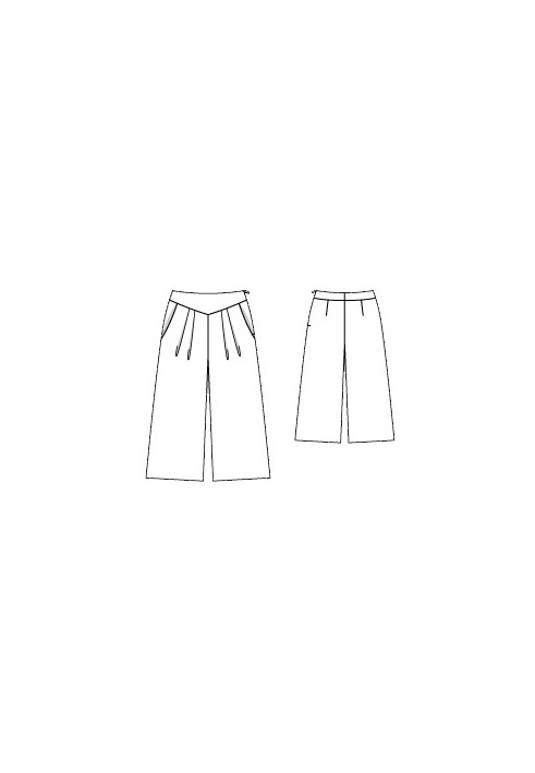 Pattern Culotte pants with soft pleats and a yoke (Burda 4/2016, pattern number 106 B)