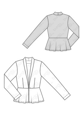 Pattern Knitted jacket with basque (Burda 2/2016, pattern number 6587 B)