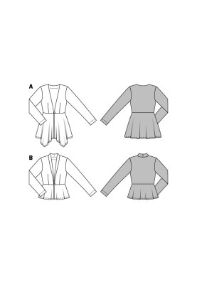 Pattern Knitted jacket with basque (Burda 2/2016, pattern number 6587 B)