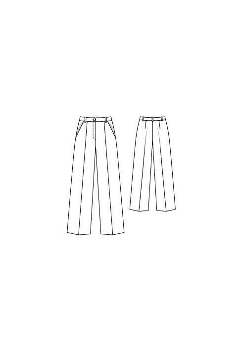 Pattern Pants of a classic cut with arrow pleats (Burda 8/2012, pattern number 139)