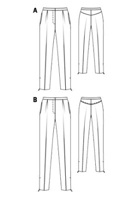 Pattern Knitted trousers with arrow pleats (Burda 1/2011, pattern number 115 B)