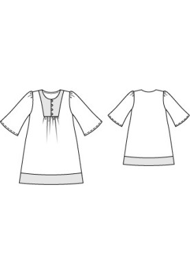 Pattern A-line dress with plastron (Burda 6/2012, pattern number 146)