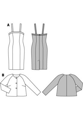 Выкройка Платье-футляр на бретелях (Burda 1/2014, № выкройки 6899 A)