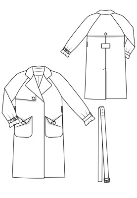 Pattern Trench coat with origami pockets (Burda 1/2018, pattern number 120)