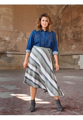 Pattern A-line skirt with an asymmetrical bottom (Burda 1/2020, pattern number 128)