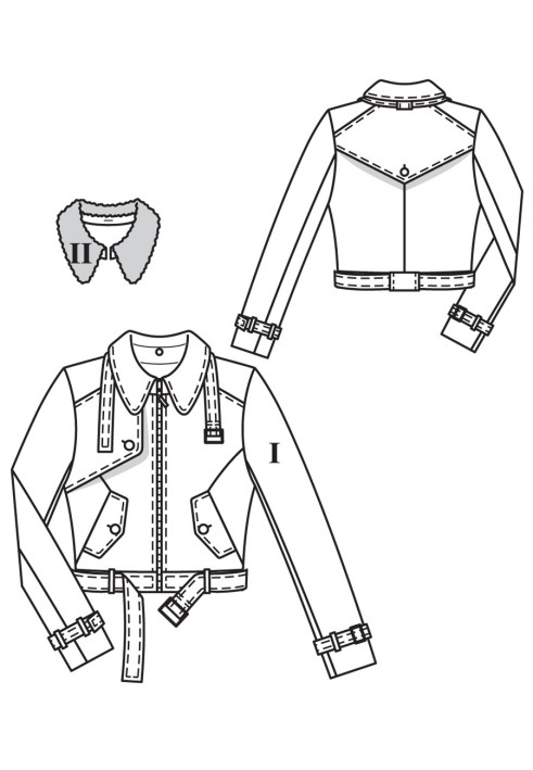 Выкройка Жакет короткий со съемным воротником (Burda 9/2017, № выкройки 107)