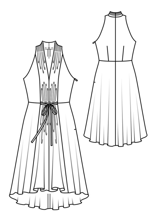 Pattern Cutaway dress with American armhole (Burda 7/2018, pattern number 104)