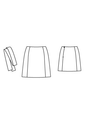 Pattern Mini skirt with a wide belt (Burda 8/2012, pattern number 134)