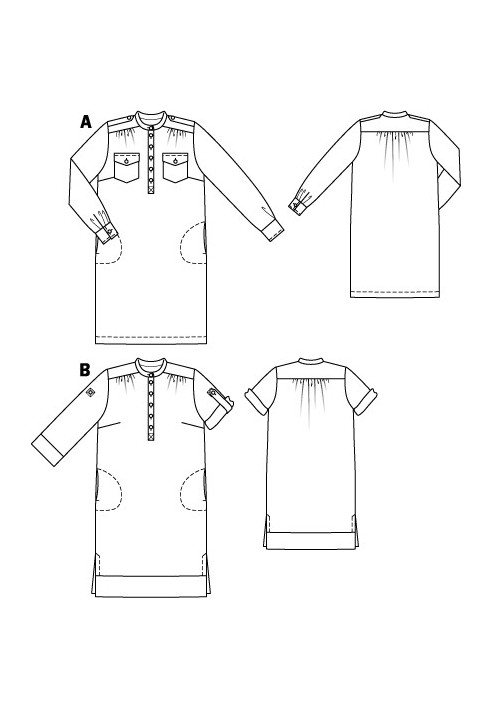 Pattern Dress-shirt made of embroidered linen fabric (Burda 5/2011, pattern number 131 A)