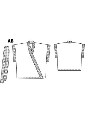 Викрійка Кімоно оксамитове з контрастними планками (Burda 6/2011, № викрійки 121 A)