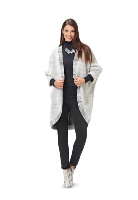 Pattern Cardigan of simple cut made of knitted fabric (Burda 2/2016, pattern number 6588 A)