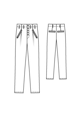 Pattern Straight-cut trousers with button fastening (Burda 9/2010, pattern no. 130)