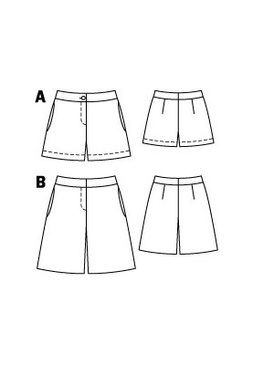 Выкройка Бермуды шерстяные на фасонном поясе (Burda 3/2011, № выкройки 131 B)