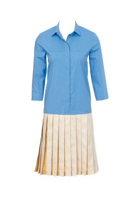 Pattern Shirt-dress with a low waist and pleated skirt (Burda 7/2012, pattern number 111)