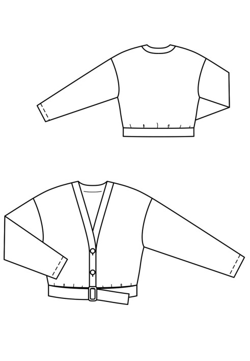 Викрійка Жакет короткий з широким поясом (Burda 9/2019, № викрійки 114 B)