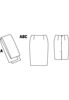 Викрійка Спідниця-олівець із розрізом (Burda 8/2012, № викрійки 111 C)