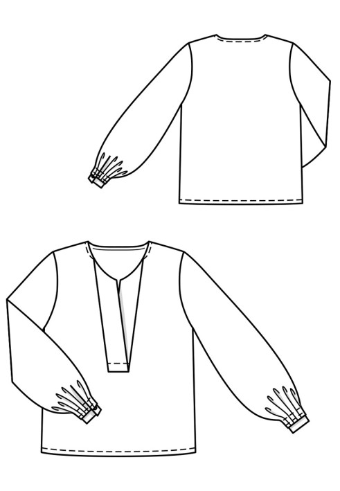 Выкройка Блуза просторная с объемными рукавами (Burda 6/2019, № выкройки 111)