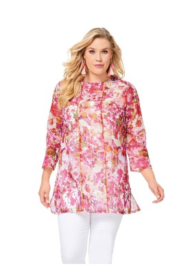 Pattern Blouse with front lace insert (Burda 1/2017, pattern number 6552 B)