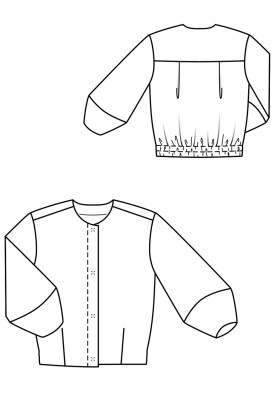 Pattern Balloon silhouette jacket with curly sleeves (Burda 4/2019, pattern number 103 B)