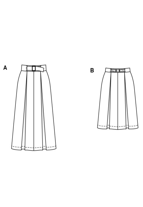 Pattern Midi skirt with pleats (Burda 1/2018, pattern number 6430 B)