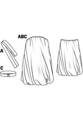 Выкройка Платье-баллон с ремнем (Burda 6/2011, № выкройки 103 C)