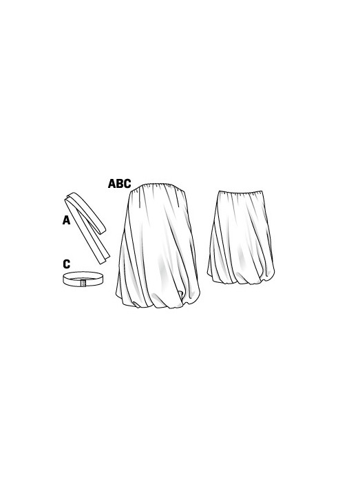 Викрійка Сукня-балон з ременем (Burda 6/2011, № викрійки 103 C)