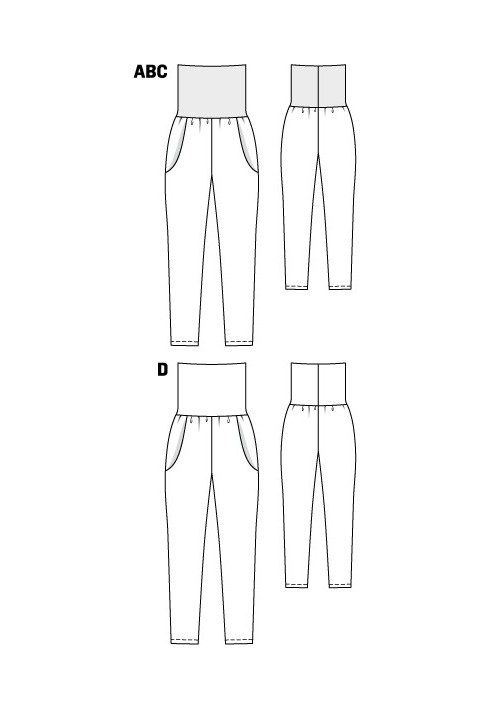 Pattern Joggers made of crepe de chine (Burda 7/2011, pattern number 102 B)