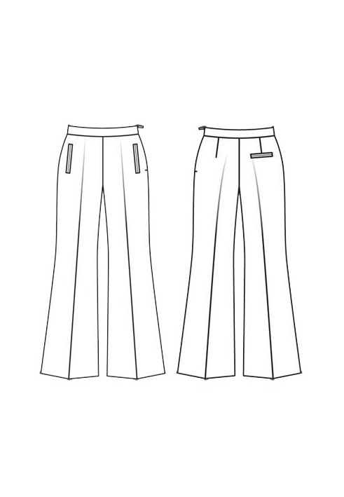 Pattern of Marlene trousers made of wool twill (Burda 3/2011, pattern number 116 A)