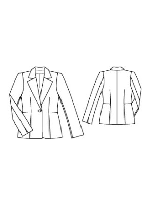 Pattern Single-breasted blazer of a fitted silhouette (Burda 4/2010, pattern number 126 A)