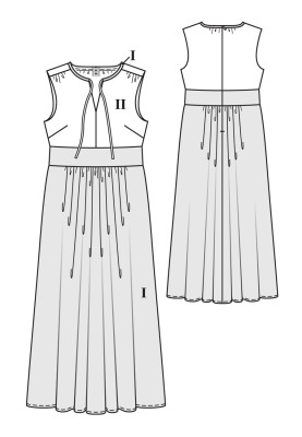 Pattern Dress with a narrow bodice and a full skirt (Burda 5/2017, pattern number 124)