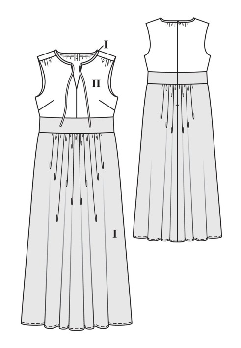 Pattern Dress with a narrow bodice and a full skirt (Burda 5/2017, pattern number 124)