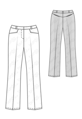 Pattern Pants of a classic cut on a shaped belt (Burda 1/2018, pattern number 6432 B)