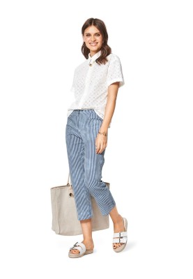 Pattern Pants of a classic cut on a shaped belt (Burda 1/2018, pattern number 6432 B)