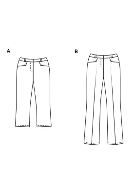 Pattern Pants of a classic cut on a shaped belt (Burda 1/2018, pattern number 6432 B)