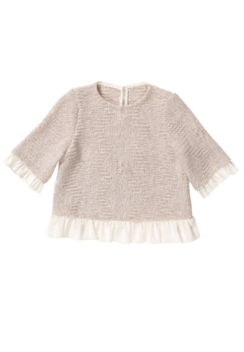 Pattern Pullover with frills made of plain batiste (Burda 12/2015, pattern number 136 A)