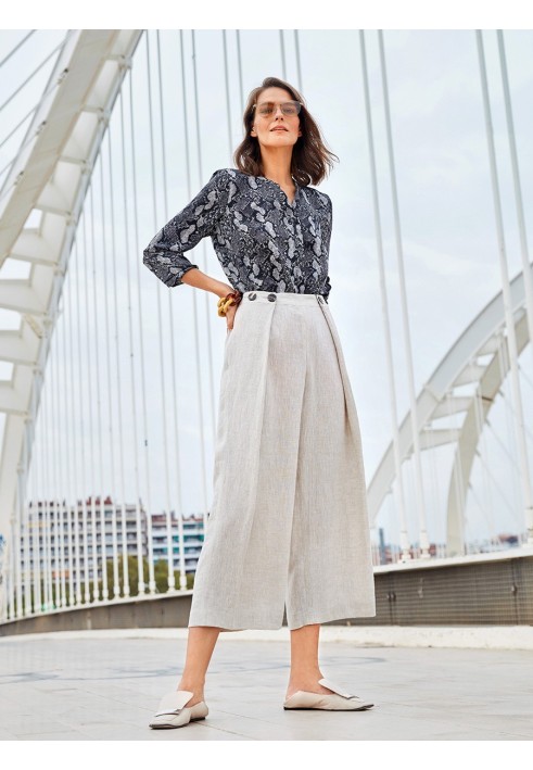 Pattern Linen trousers with deep oblique folds (Burda 3/2020, pattern number 105 B)