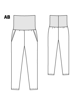 Выкройка Брюки из "вареного" шелка на трикотажном поясе (Burda 6/2012, № выкройки 138 B)