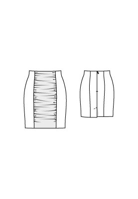 Pattern Narrow-cut skirt with draped insert (Burda 8/2011, pattern number 121)