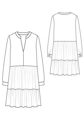 Pattern Knitted dress with wide frills (I love to sew 3/2019, pattern number 115)