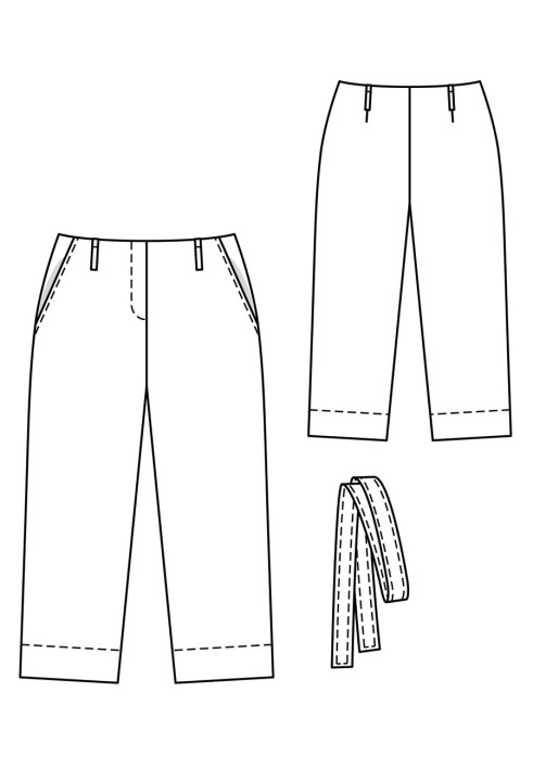 Pattern Pants with a wide cut, length 7/8 (Burda 3/2020, pattern number 125)